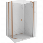 Mexen Mist L asimetrinė pentagonalinė du&scaron;o kabina 80x100 cm, skaidrus, &scaron;lifuotas varis - 8A8L-080-100-65-00