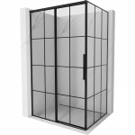 Mexen Rox stumdomas kairysis du&scaron;o kabinas 140 x 85 cm, juodas tinklelis, juodas - 8C2-140-085-70-77-L