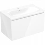 Mexen Orio vonios kambario spintelė 80 cm su kriaukle Vela, 1 stalčius, blizgi balta - 91A10-08047-1-BF00-W23M00