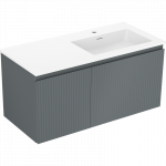 Mexen Rivel vonios spintelė 100 cm su kriaukle Otis de&scaron;inė, 1S, 1D, rifliuota, grafito/balta matinė - 91A23-10047-3-BBFF66-W18P0