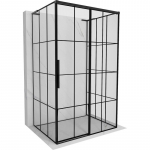 Mexen Rox-3S L 3 sienų de&scaron;inysis stumdomas du&scaron;o kabinas, 135 x 110 cm, juodas tinklelis, juodas - 8C2L-135-110-70-77-3S-P