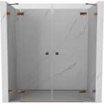 Mexen Lunar Dvigubos du&scaron;o durys atveriamos 190 cm, skaidrios, rausvas auksas - 834D-190-000-60-00