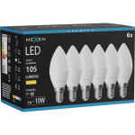 Mexen Nova 6x LED lemputė E14, C37, 1W, &Scaron;ilta - 3000K, 105 lm - L102-E14-0130-01x06
