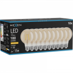 Mexen Vintis 10x LED kaitratis lemputė E27, G80, 2W, &Scaron;ilta - 2200K, 180 lm, gintarinė - L155-E27-0222-50x10