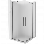Mexen Velar L Dviguba du&scaron;o kabina su stumdomomis durimis 90 x 90 cm, matinė, ginklų metalo - 871-090-090-02-33-95