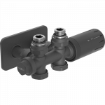 Mexen G05 termostatinis kampinis/tiesus su dangteliu S, Duplex, DN50, antracitas - W908-958-910-66
