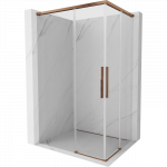 Mexen Rox Duo stumdomos du&scaron;o durys 100 x 95 cm, skaidrios, rausvas auksas - 8C2D-100-095-60-00
