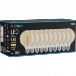 Mexen Vintis 10x Lemputė gijų spiralė LED E27, G95, 6W, &Scaron;ilta - 2700K, 530 lm, gintarinė - L167-E27-0627-50x10