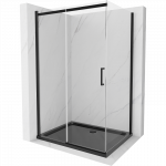 Mexen Omega slankiojančioji du&scaron;o kabina 120 x 80 cm, permatoma, juoda + lėk&scaron;tė Flat, juoda - 825-120-080-70-00-4070B