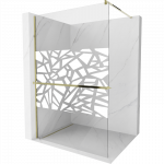 Mexen Kioto+ du&scaron;o siena su lentyna Walk-in 120 x 200 cm, baltas ra&scaron;tas, auksinė - 800-120-121-50-85