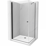 Mexen Pretoria atsiverianti du&scaron;o kabina 70 x 120 cm, skaidri, juoda + du&scaron;o padėklas Flat - 852-070-120-70-00-4010B