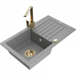 Mexen Pablo vienos kameros granitinis plautuvas su nusausintuvu ir virtuviniu mai&scaron;ytuvu Rita, pilkas - 6510-71-670300-50