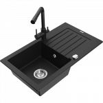 Mexen Pablo granito plautuvė su viena kamera, nutekėjimu ir Duero virtuviniu mai&scaron;ytuvu, juoda - 6510-77-671600-70