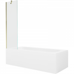 Mexen Vega stačiakampė vonia 160 x 70 cm su apdaila ir vienos dalies 50 cm ekranu, skaidrus, auksinė - 550116070X9505000050
