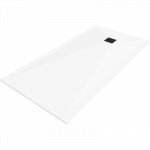 Mexen Stone+ stačiakampis kompozitinis du&scaron;o padėklas 160 x 70 cm, baltas, juodas dangtis - 44107016-B