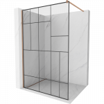 Mexen Kioto du&scaron;o sienelė Walk-in 80 x 200 cm, juodas ra&scaron;tas 8 mm, &scaron;lifuotas varis - 800-080-101-65-78