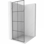 Mexen Kioto L du&scaron;o sienelė Walk-in 80 x 200 cm, juodas tinklelis, chromas - 800-080-103-01-77
