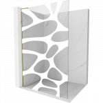 Mexen Kioto L du&scaron;o sienelė Walk-in 90 x 200 cm, balta banga, auksinė - 800-090-103-50-97