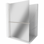 Mexen Kioto+ L du&scaron;o sienelė su lentyna Walk-in 70 x 200 cm, veidrodis, &scaron;lifuotas nikelis - 800-070-123-97-50