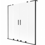 Mexen Velar L Duo vonios pertvara 2 varčių stumdomas 140 x 150 cm, matinė, juoda - 896-140-003-32-70