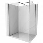 Mexen Kioto du&scaron;o pertvara Walk-in 170 x 100 cm, skaidri, juoda - 800-170-202-70-00-100