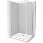 Mexen Roma Varstoma du&scaron;o kabina 80 x 90 cm, skaidri, chromas + Flat padėklas - 854-080-090-01-00-4010