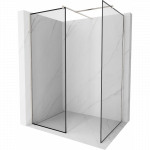 Mexen Kioto du&scaron;o sienelė Walk-in 90 x 70 cm, juodas rėmas, &scaron;lifuotas nikelis - 800-090-202-97-70-070