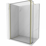 Mexen Kioto du&scaron;o siena Walk-in 110 x 30 cm, juodas rėmas, auksinė - 800-110-212-50-70-030
