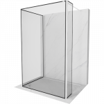 Mexen Kioto du&scaron;o sienelė Walk-in 120 x 90 x 40 cm, juodas rėmas, baltas - 800-120-090-221-20-70-040