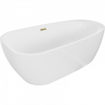 Mexen Giada laisvai stovinti vonia 170 x 90 cm, balta blizgi, auksinė - 52741709000-50