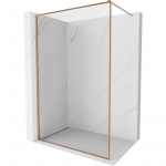 Mexen Kioto-F du&scaron;o siena Walk-in su rėmeliu 130 x 202 cm, skaidri 8 mm, &scaron;epečiu valyta varis - 800-130-104-65-00