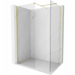Mexen Kioto-X du&scaron;o sienelė Walk-in 130 x 120 cm, skaidri 10 mm, auksinė &scaron;lifuota - 800-130-202-55-00-120-X