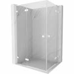 Mexen Lunar L Duo kabina du&scaron;o kairinė atveriama 95 x 85 cm, permatoma, balta - 834L-095L-085P-20-00