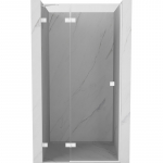 Mexen Lunar atveriamos du&scaron;o durys, kairinės, 110 cm, permatomos, baltos - 834-110-000-20-00-L