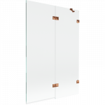 Mexen Lunar vonios ekranas, dviejų durų, de&scaron;ininis, 120 x 150 cm, skaidrus, rožinis auksas - 897-120-100-60-00-P