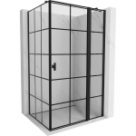 Mexen Mist T de&scaron;inysis varstomas du&scaron;o kabina 85 x 95 cm, juodas tinklelis, juoda - 8A4T-085-095-70-77-P