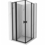 Mexen Mist Duo du&scaron;o kabinos sūkurio durų 90 x 90 cm, juodas rėmelis, juodas - 8A4-090L-090P-70-70