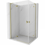 Mexen Mist-H L Dviguba du&scaron;o kabina su varstomomis durimis kairėje 95 x 70 cm, permatoma, auksinė - 8A5L-095L-070P-50-00