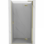 Mexen Mist-H L de&scaron;inės pusės atveriamos du&scaron;o durys 90 cm, skaidrios, auksinės - 8A5L-090-000-50-00-P