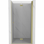 Mexen Mist-F sulankstomos du&scaron;o durys de&scaron;inės 80 cm, permatomos, &scaron;lifuotas auksinis - 8A6-080-000-55-00-P