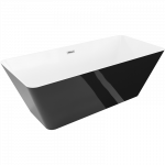 Mexen Velo Slim laisvai pastatoma vonia 170 x 75 cm, balta/juoda, chromuota perpildymo anga - 52811707575-01