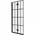 Mexen Mist dvigubas kairysis vonios ekranas 80 x 150 cm, juodas tinklelis, juoda - 8A9-080-002-70-77-L