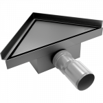 Mexen Flat-T M13 grindų trapas trikampis 20 x 20 cm, &scaron;lifuotas pilkas pistoletas - 1E10320