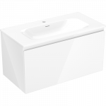 Mexen Orio vonios spintelė 90 cm su praustuvu Vela, 1 stalčius, blizgus baltas - 91A10-09047-1-BF00-W23M00