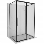 Mexen Rox-3S L 3 sienų slankiojančios de&scaron;inės durelės du&scaron;o kabina 95 x 120 cm, juodi rėmai, juoda - 8C2L-095-120-70-70-3S-P