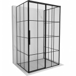 Mexen Rox-3S trijų sienelių stumdoma de&scaron;inė du&scaron;o kabina 110 x 100 cm, juodas tinklas, juoda - 8C2-110-100-70-77-3S-P
