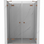 Mexen Lunar Dvigubos du&scaron;o durys varstomos 200 cm, permatomos, &scaron;lifuotas varis - 834D-200-000-65-00