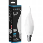 Mexen Nova LED lemputė liepsna E14, C37, 10W, &Scaron;alta - 6500K, 1055 lm - L106-E14-1065-01
