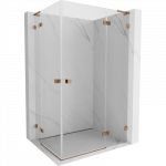 Mexen Lunar L Dviguba du&scaron;o kabina su de&scaron;iniojo atidarymo durimis 110 x 75 cm, skaidri, rožinis auksas - 834L-110P-075L-60-00