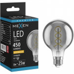 Mexen Vintis LED spiralinė siūlinė lemputė E27, G80, 8W, &Scaron;ilta - 2200K, 450 lm, dūminė - L165-E27-0822-70
